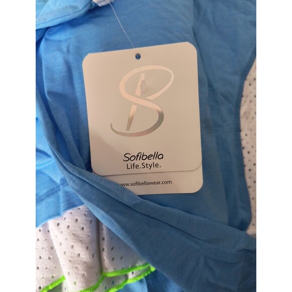 SOFIBELLA Women's Large 3 Piece Tennis/Activewear Shirt, Tank & Skort Set Blue - Picture 13 of 13